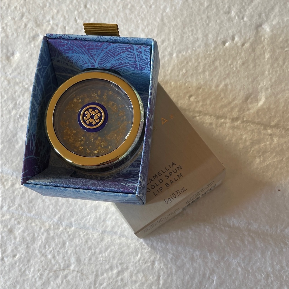 Tatcha Gold Spun Lip Balm with Blue Box